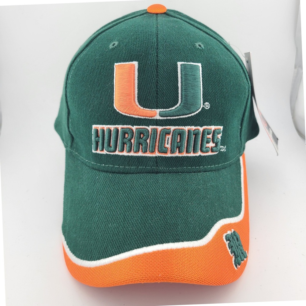 Colosseum Miami Hurricanes NCAA Hat Mens Green Adjustable Strapback Cap NWT